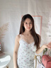 梵奧格（FANAOGE）吊帶連衣裙新款2023夏天女裝氣質(zhì)女神范修身碎花性感包臀裙純欲風(fēng) 白色 M 建議90-110斤 曬單實(shí)拍圖