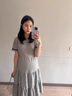 苒祺祺孕婦連衣裙夏款潮媽氣質(zhì)大碼裙子夏季寬松孕媽媽夏裝新款長裙薄款 灰色 L 曬單實拍圖