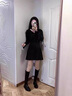 CAMILA KSENIA長筒靴女秋冬2025年新款后拉鏈長靴不過膝厚底時尚高筒靴女騎士靴 黑色 37 曬單實拍圖