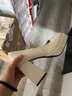 達芙妮高跟鞋女粗跟2025新款春季瑪麗珍鞋女士單鞋百搭品牌女鞋 米色 37 標準碼 曬單實(shí)拍圖