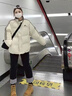 鏡莎24新款羽棉襖絨服女花條紋棉服女冬季加厚情侶立領面包服棉衣外套 米白 均碼【可備注碼數(shù)】 曬單實拍圖