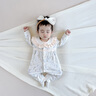 嬰兒連體衣a類純棉女寶寶衣服公主風(fēng)無骨嬰幼兒長袖哈衣爬服 花草集-春秋款 59cm （推薦體重6-10斤） 曬單實(shí)拍圖