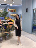 巧丂連衣長裙女士長袖法式赫本小香風(fēng)氣質(zhì)小個子打底秋季新款高腰顯瘦 紐扣赫本風(fēng)垂感長裙 M 曬單實拍圖