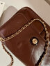 巧丂斜挎包秋冬款時(shí)尚百搭腋下包小眾ins女包郵差包大容量高級感包包 大容量單肩斜跨包-棕色 曬單實(shí)拍圖