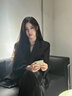 GARNUO高級感灰色西裝外套女2025春秋新款韓版炸街小個子寬松休閑小西服 黑色 S【106-120】 曬單實拍圖