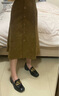 蹀愫2024春新款拼色復(fù)古金屬方頭通勤氣質(zhì)英倫樂福鞋女單鞋TA54102-11 黑色牛皮革 36 230mm 曬單實(shí)拍圖