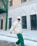 冰隱美式復(fù)古保暖棉服男面包服潮流PU皮男女日系情侶百搭街頭外套 黑色 M (80-100)斤 曬單實拍圖
