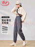 浪莎高腰棉質(zhì)運動(dòng)褲女春秋季窄版顯瘦束腳褲跑步運動(dòng)舒適透氣直筒褲 曬單實(shí)拍圖