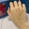 中國(guó)黃金（CHINA GOLD）玫瑰花黃金項(xiàng)鏈女足金鑲玉吊墜七夕情人節(jié)禮物送女朋友媽媽 足金玫瑰花和田玉掛墜+k金鏈子【投資金】 曬單實(shí)拍圖