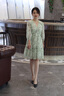 歌力思（ELLASSAY）夏季新款印花薄荷曼波茶歇裙收腰v領(lǐng)連衣裙 綠混搭 XS 曬單實(shí)拍圖