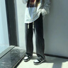 軒萊雅闊腿牛仔褲男士秋裝薄款大碼寬松直筒褲美式潮牌褲子男款休閑長(zhǎng)褲 黑灰色 XL 120斤至135斤可穿 曬單實(shí)拍圖