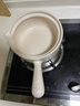 琺寶（staub）手作粗陶砂鍋煲湯鍋燉鍋燉肉湯鍋煲仔飯家用燜飯煮粥稻米白 18cm單柄砂鍋（防溢設(shè)計(jì)） 1.3L 曬單實(shí)拍圖