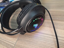 狼蛛（AULA）S611電腦耳機(jī)頭戴式有線(xiàn)電競(jìng)臺(tái)式筆記本手機(jī)平板吃雞帶麥克風(fēng) 【黑色混光】雙3.5版-適配雙孔臺(tái)式 曬單實(shí)拍圖