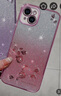 羅璐鷗 蘋(píng)果13手機殼女款硅膠殼iPhone13ProMAX外殼保護套13Pro水鉆漸變閃粉電鍍防摔 【漸變丁香紫】+全屏鋼化膜 蘋(píng)果13 曬單實(shí)拍圖