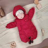 湯尼倍兒嬰兒連體羽絨服白鴨絨冬季外出寶寶新年紅色哈衣幼兒保暖連體衣 暗紅【云朵】 73cm 曬單實(shí)拍圖