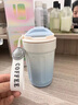 CTRLEND陶瓷內膽保溫杯咖啡杯2024新款女生杯子小巧便攜隨行杯車(chē)載隨手 陶瓷內膽【漸變藍380ml】含提繩 曬單實(shí)拍圖