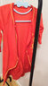 鵬優(yōu)嬰兒連體衣純棉無骨紅色寶寶哈衣爬服滿月百天衣服新生兒春秋薄 平安喜樂紅色羅紋綁帶連體 66cm 曬單實(shí)拍圖
