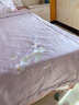 堂皇/TEVEL家紡60支全棉純棉貢緞夏涼被冰絲空調被可水洗夏被 粉紫 200x230cm 曬單實(shí)拍圖