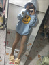 TYBURN歐美潮牌賈斯丁比伯drew衛衣連帽衫棉寬松男女情侶套頭加絨外套 天藍色(薄款) L  105-120斤左右 曬單實(shí)拍圖