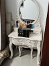 尊范 欧式梳妆台卧室现代简约化妆台雕花主卧小户型化妆桌 0.86米妆台+妆凳 实拍图
