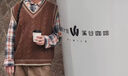 POUM秋冬季學(xué)院風(fēng)麻花毛衣男士休閑V領(lǐng)背心針織衫韓版寬松坎肩上衣 YXXS-M5712卡其色 XL 曬單實(shí)拍圖