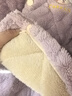 嚕嚕牛冬季兒童睡衣女童珊瑚絨三層夾棉加厚中大童秋冬法蘭絨睡衣 鳶紫色-82211 160 (20碼建議身高150-155) 曬單實拍圖