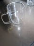 雙層咖啡杯隔熱玻璃杯牛奶飲料馬克杯帶蓋耐高溫透明喝水杯辦公精致下午茶杯帶把手花茶杯 單杯帶蓋（380ml） 曬單實拍圖