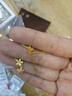 菜百首飾 黃金耳飾 足金花朵耳線(xiàn) 時(shí)尚女款五瓣花耳線(xiàn)  計價(jià) HJ 七夕禮物 黃金耳飾 約1.84g 曬單實(shí)拍圖