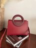 viney牛皮斜挎包包女包紅色新娘婚包單肩大包生日新年禮物送女友老婆 【酒紅色】新年送老婆高檔實(shí)用媽媽包中年 品牌輕奢大容量通勤手提包 曬單實(shí)拍圖