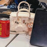 BAG OF PARODY女包包新款2025百搭羊羔毛鉑金包單肩斜挎新品 白色 曬單實(shí)拍圖