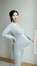 Mom Jane哺乳上衣秋衣莫代爾睡衣孕婦保暖內衣春秋產(chǎn)后喂奶月子服免穿文胸 麻灰色（柔滑莫代爾） 可拆罩杯 M(建議體重85-115斤) 曬單實(shí)拍圖