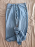 AEMAPE美國蘋(píng)果牛仔褲男款超薄純棉夏季寬松高腰中年深襠直筒全棉爸爸裝 【豎口袋】淺藍色 32 ( 2尺5) 曬單實(shí)拍圖