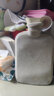 柏苑加厚橡膠注水熱水袋加絨沖水暖水袋熱敷可拆洗毛絨套暖手寶 雙插手灰色【2000ml】 曬單實(shí)拍圖