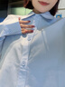 森馬（Semir）【休閑套裝】襯衫女中長款襯衫A字短褲24新款寬松休閑出街兩件套 藍色調00388 S 曬單實拍圖