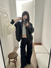 夏雨瑤黑色皮衣外套女2025春季港風(fēng)復(fù)古寬松短款小個(gè)子大碼機(jī)車夾克 黑色 (春秋單款) M 105-125斤 曬單實(shí)拍圖