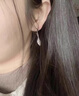 祥盛欣新款足銀s990銀樹(shù)葉耳環(huán)女輕奢ins葉子耳墜高級感氣質(zhì)送女友老婆 銀色 曬單實(shí)拍圖
