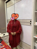 秋冬喜婆婆的旗袍披肩婚禮媽媽配外搭羊絨帶袖結(jié)婚禮服羊毛斗篷外套 酒紅色 曬單實拍圖