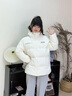 安踏（ANTA）三防速暖羽絨服 女冬季新款保暖鴨絨外套寬松休閑短款時尚面包服 香草白-2 M/女165 曬單實拍圖