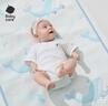 babycare嬰兒天絲苧麻涼席寶寶透氣涼墊幼兒園抗菌涼席鯨魚樂車65*120CM 曬單實拍圖