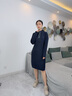 玖姿·安娜蔻休閑運(yùn)動(dòng)風(fēng)連帽落肩收腰針織連衣裙女2025春季新款 丈青 M 曬單實(shí)拍圖