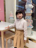 羅蒙兒童襯衫女童長(cháng)袖襯衣校園春秋款時(shí)尚打底衫 白色褶皺長(cháng)袖襯衫110 曬單實(shí)拍圖