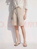 ELLE法式高腰寬松休閑西裝短褲女2024夏新款小個(gè)子垂墜感直筒褲子 卡其 XL 曬單實(shí)拍圖