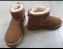 天美意靴子女商场同款厚底短靴休闲保暖女雪地靴CNA41DD3 棕色 37 实拍图