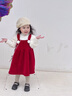 mlgt kids童裝女童連衣裙套裝秋冬新款女寶寶加絨拜年服女孩禮服裙子 紅色 90 cm 曬單實(shí)拍圖