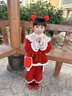 迪士尼寶寶女童冬季新年套裝加絨加厚中小童兒童過年服中國(guó)風(fēng)寶寶周歲禮服潮 紅色 上衣+褲子 80 適合身高60-80cm左右 曬單實(shí)拍圖