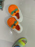 細細條 韓版可愛(ài)橘子踩屎感棉拖鞋女冬季防滑包跟保暖毛絨絨居家月子鞋 橘子全包款白色 38 38-39 曬單實(shí)拍圖