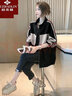 俞兆林短外套女2024秋裝新款女裝時(shí)尚女士韓版寬松休閑棒球服運(yùn)動(dòng)上衣女 拼接上衣 XL （建議115-125斤） 曬單實(shí)拍圖