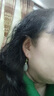 森寶萊和田玉水滴耳墜女 時(shí)尚高級(jí)白玉耳環(huán)925銀鑲玉石耳飾 和田玉水滴耳墜 曬單實(shí)拍圖