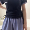 DUTRIEUX 運動泳衣女款短袖大碼胖mm遮肉運動拼接色分體保守遮肚顯瘦泳裝 均碼【均碼100-160斤】 曬單實拍圖