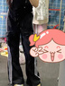 沂懿休閑褲女黑色褲子2025年新款夏季工裝褲薄款運(yùn)動(dòng)褲闊腿褲寬松長褲 白條紋抽繩工裝褲【黑色】 L 曬單實(shí)拍圖